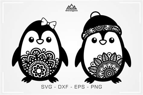 Download Cute Penguin Mandala Svg Design | Mandala svg, Svg design ...