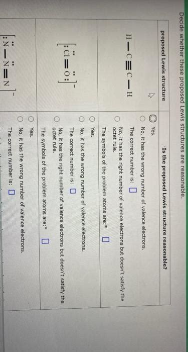 Solved Decide Whether These Proposed Lewis Structures Are Chegg