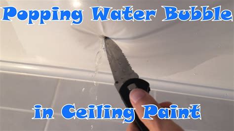 When water penetrates through the coats of. Popping Water Bubble in Ceiling Paint - YouTube