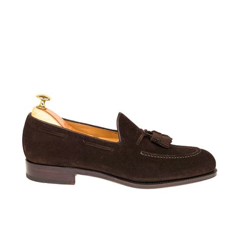 Tassel Loafers In Brown Suede Carmina Shoemaker
