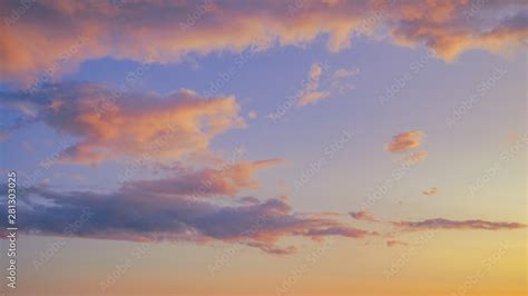 Beautiful Twilight Sunset Sky And Cloud At Summer Background Image New