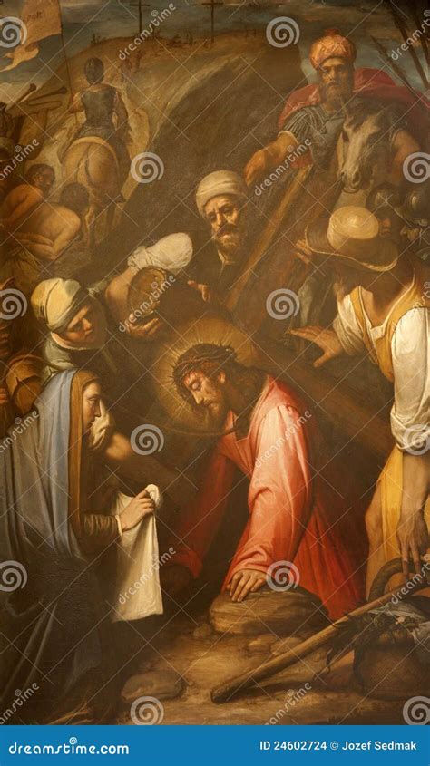 Rome Panit Of Jesus Under Cross Editorial Stock Image Image Of
