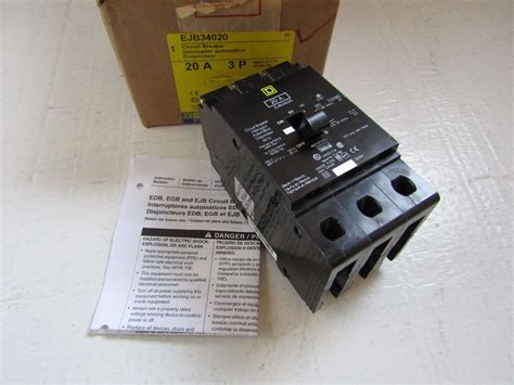 New In Box Square D Ejb34020 3 Pole 20 Amp 480 Volt Nf Style Circuit