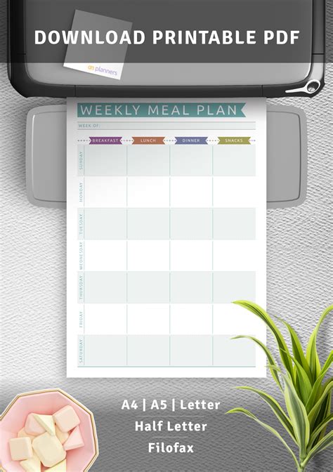 Download Printable Weekly Meal Plan Casual Style Pdf