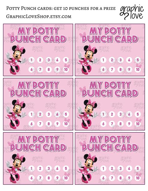 Printable Minnie Mouse Potty Training Chart Free Punch