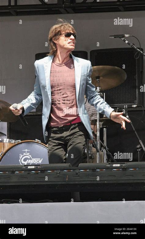 Mick Jagger Performs During The Rolling Stones Press Conference Held At