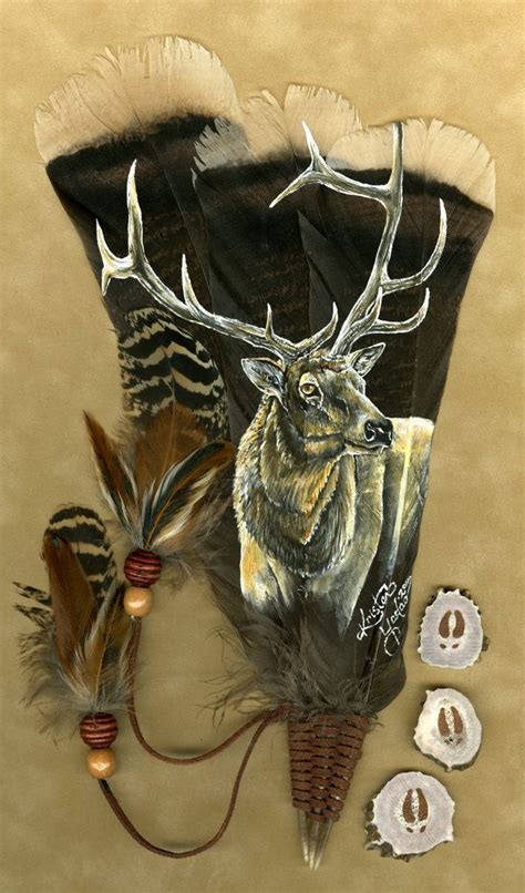 Bull Elk Feather by dittin03.deviantart.com | Feather painting, Feather art, Feather crafts