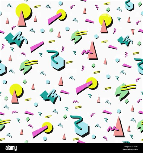 Retro 80s Seamless Pattern Background Stock Vector Image And Art Alamy