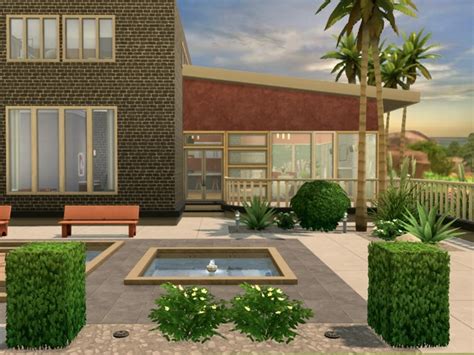 Modern Oasis Residential Lot By Chemy At The Sims Resource Sims 4 Updates