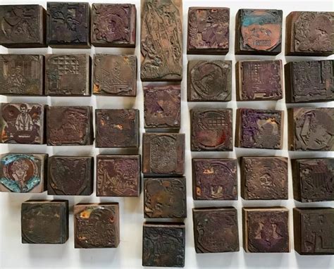 Sold Price Antique Copper Printing Lithograph Wood Blocks 36 Plates