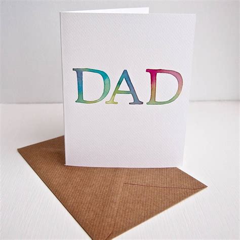 Handmade Watercolour Fathers Day Dad Birthday Card By Kabinshop