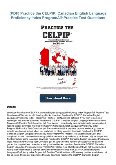 Pdf Practice The Celpip Canadian English Language Proficiency Index