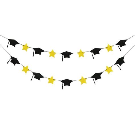 2018 Graduation Party Decorations Felt Grad Caps Banner Garland No
