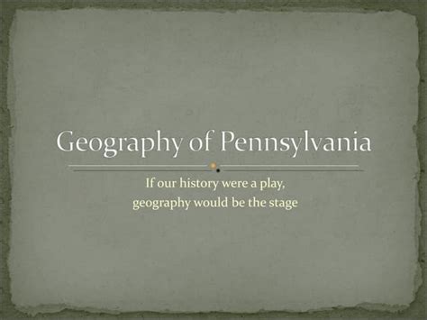 Geography Of Pennsylvania Ppt