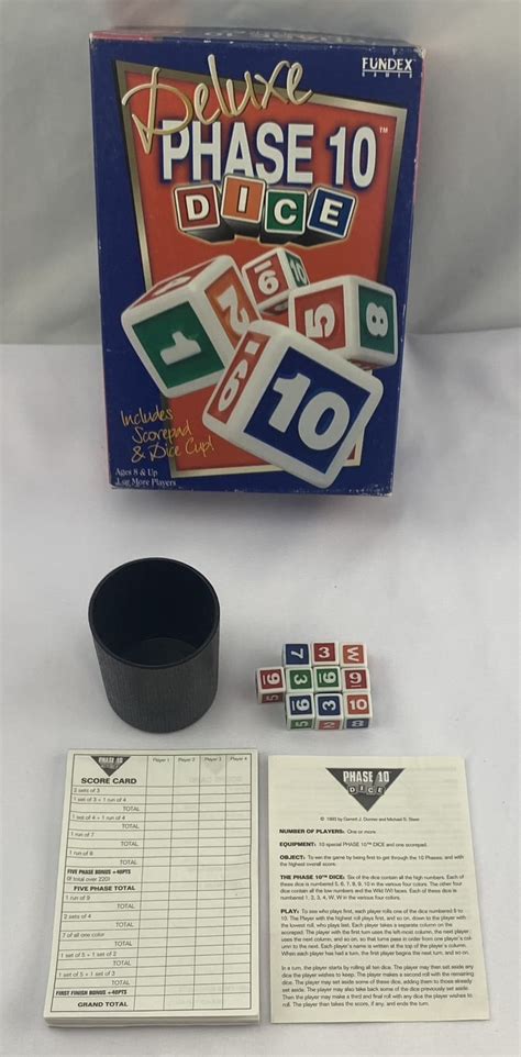 Phase 10 Dice Game Fundex 1999