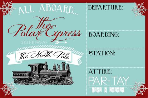Polar Express Invitations Printable Free
