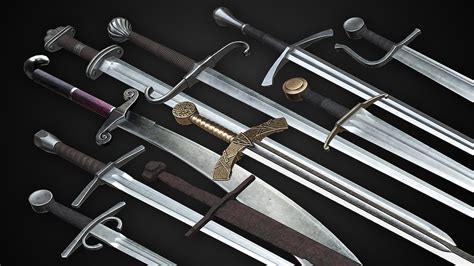 Medieval One Hand Swords With Scabbard Pack