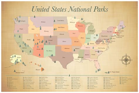 Printable Us National Parks Map Printable Map Of The United States