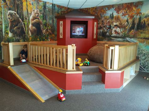 Raised Platform With Slide In Playroom Indoor Rock Climbing Rock