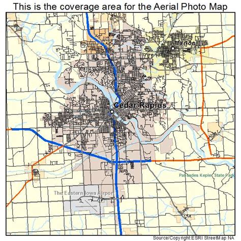 Aerial Photography Map Of Cedar Rapids Ia Iowa