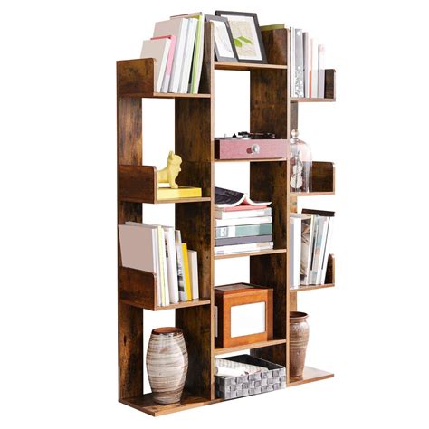 Bookshelf Tree Shaped Bookcase With 13 Storage Shelves Etsy