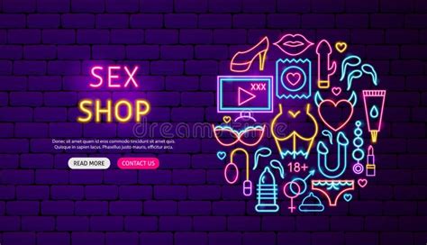 Sex Shop Neon Banner Design Stock Vector Illustration Of Anal Design