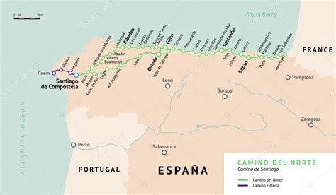 Camino Del Norte Mapa Camino De Santiago España 2022