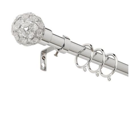 Buy Argos Home Extendable Metal Jewel Ball Curtain Pole Chrome