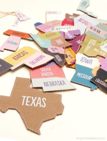 Download a large size printable map of the usa in a few parts to make your puzzle, with a tutorial, plus a template for cute flags to make for extra fun from mr. MAKE GEOGRAPHY FUN FOR KIDS WITH THESE 10 UNIQUE MAPS