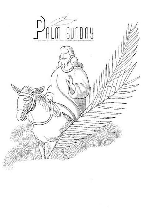 Palm Sunday Coloring Page With Jesus Coloring Pages