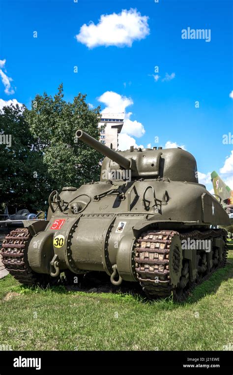 American M4 Sherman Medium Tank In Front Of The Museum Of The Polish
