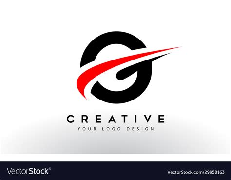 Black And Red Creative G Letter Logo Design With Vector Image