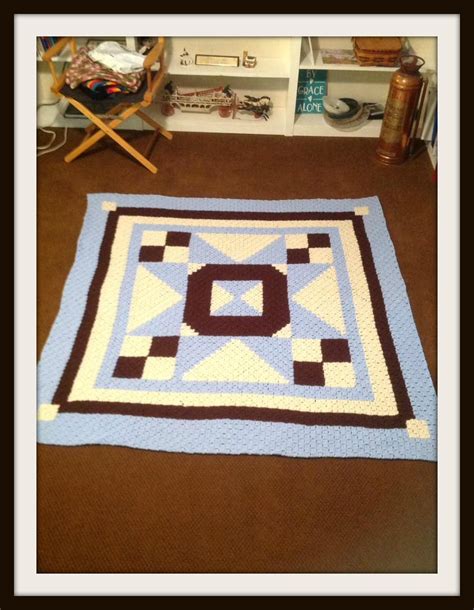 Quilted Blues Afghan C2c Crochet Pattern