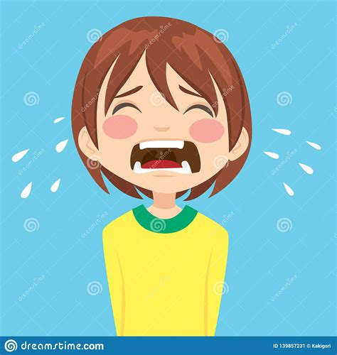 Boy Crying Sad Stock Vector Illustration Of Head Little 139857231