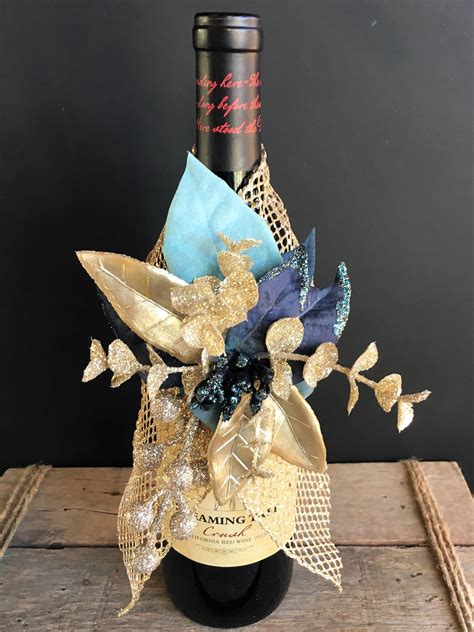 Wine Wrap Gold And Blue Great Bottle T Wrap For Any Occasion Dress Your Bottle To Impress