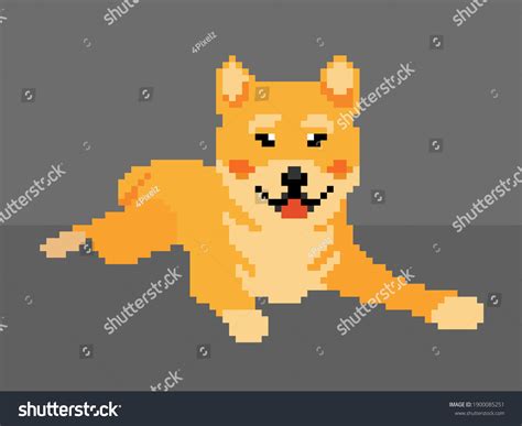 Vector Pixel Art Shiba Inu Dog Stock Vector Royalty Free 1900085251