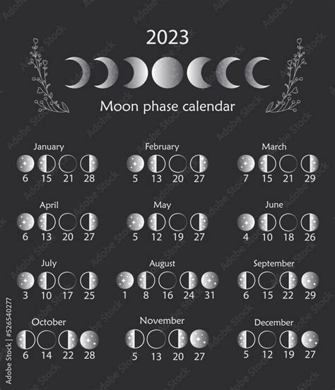 Astrological Calendar Design 2023 Moon Phase Calendar Calendrier