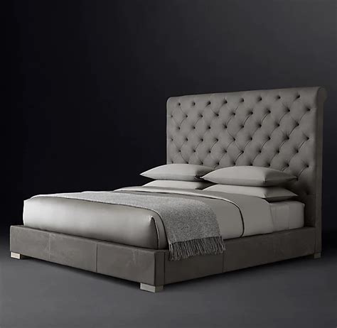 Modena Chesterfield Leather Platform Bed