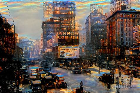 New York City Vintage Time Square In Painterly Vibrant Colors 20200510