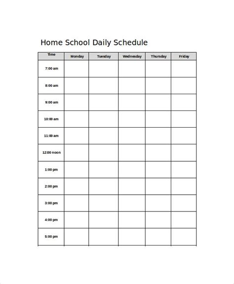 home school daily planner template   word  documents