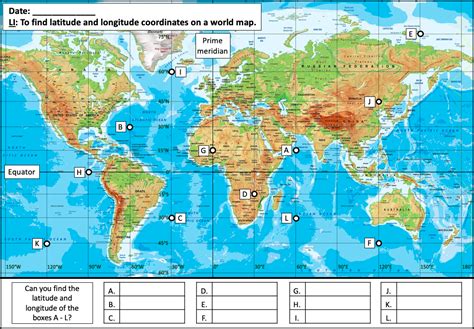 Latitude And Longitude Map With Countries
