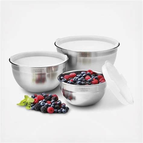 Cuisinart 3 Piece Mixing Bowl Set With Lids Zola Stainless Steel Mixing Bowls Mixing Bowls