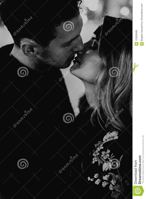 Sexual Lovers Kissing In Evening City Street Stylish Couple In Stock
