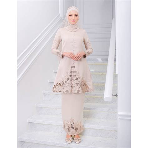 Hijabistahub Mila Kebaya Champagne Shopee Malaysia