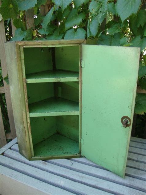 Reserved For Anikavintage Wall Mount Metal Corner Cabinet Etsy