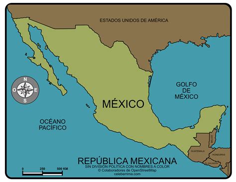 Mapa Rep Blica Mexicana Con Nombres Y Divisi N Pol Tica Para Imprimir