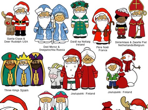 Santas Around The World Clip Art Santa Clause Clip Art Teaching Resources