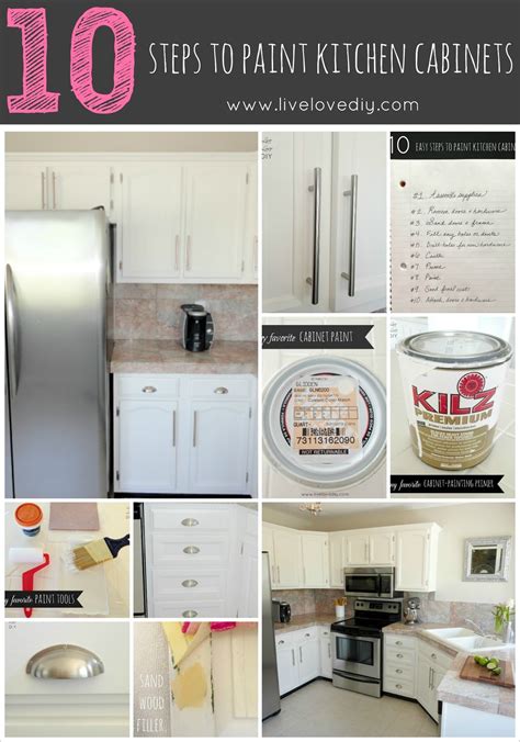 Begin by painting the interior surfaces of the cabinets. LiveLoveDIY: How To Paint Kitchen Cabinets in 10 Easy Steps