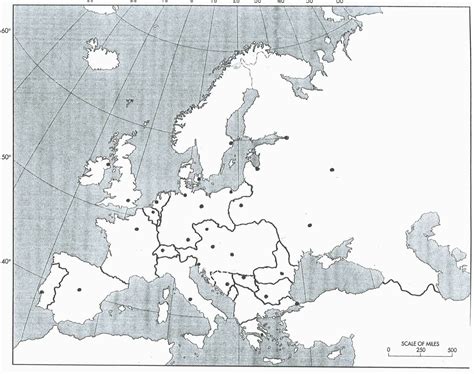 Blank Map Of Europe 1950