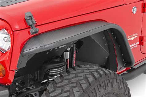 Rough Country 10533 Front Rear Tubular Fender Flares For 07 18 Jeep